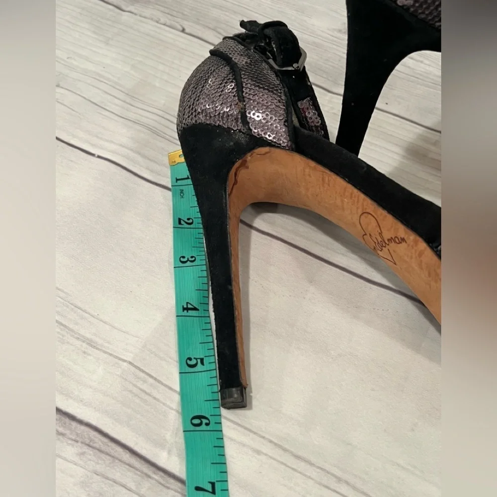 Sam Edelman black silver Sequin High Heels - Size 6